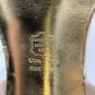 Womens Beige Leather Peep Toe Stiletto Heel Slingback Sandals Size 11 M image number 6