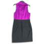NWT The Limited Womens Purple Black Cowl Neck Sleeveless Sheath Dress Size 12 image number 2