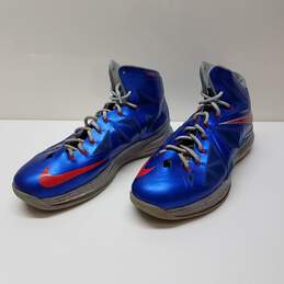 Nike Men's Blue/Red LeBron X iD Diamond Collection Basketball Shoes Size 13