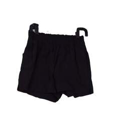 Womens Black Smocked Elastic Waist Athletic Shorts Size Small