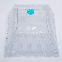 Tiffany & Co. Authentic Glass Crystal Square Trinket Candy Dish W/C.O.A 379.4g alternative image