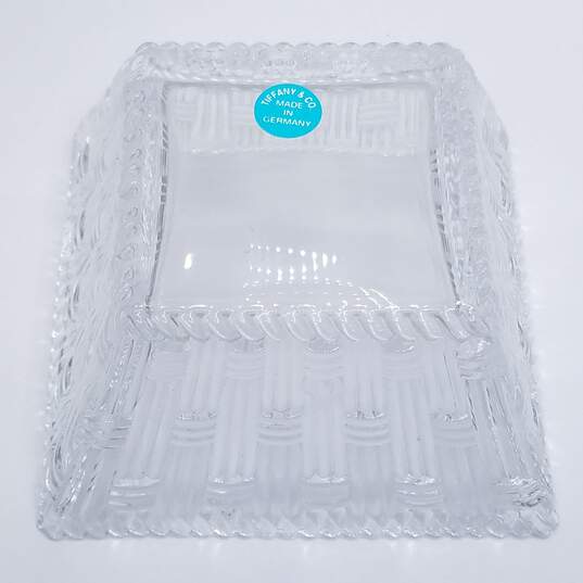 Tiffany & Co. Authentic Glass Crystal Square Trinket Candy Dish W/C.O.A 379.4g image number 2