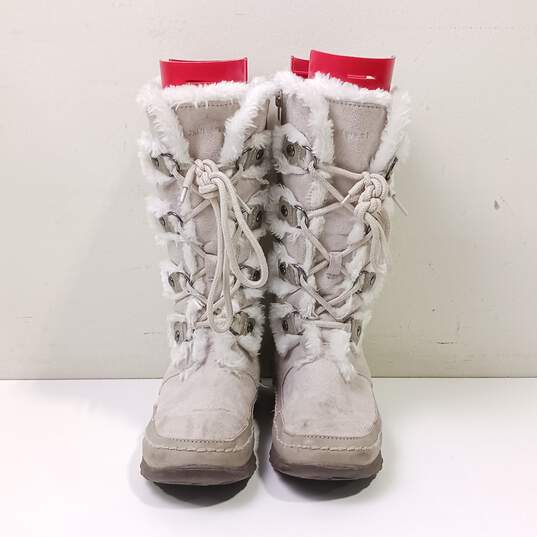 Nine West Women's Beige Faux Suede Snow Boots Size 3 image number 1