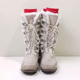 Nine West Women's Beige Faux Suede Snow Boots Size 3