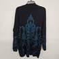 Black Blue Open Front Cardigan Sweater image number 2