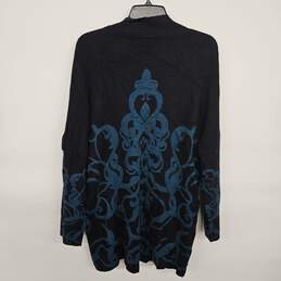 Black Blue Open Front Cardigan Sweater alternative image