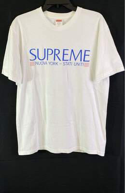 SUPREME White "Nuova York" T-shirt - Size Medium alternative image