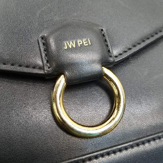 Buy the JW PEI The Envelope Black Vegan Leather Gold Chain