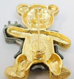 Unique Berebi Limited Edition Gold Tone Edgar Bear Brooch With Changeable Birthday Outfit 29.3g alternative image