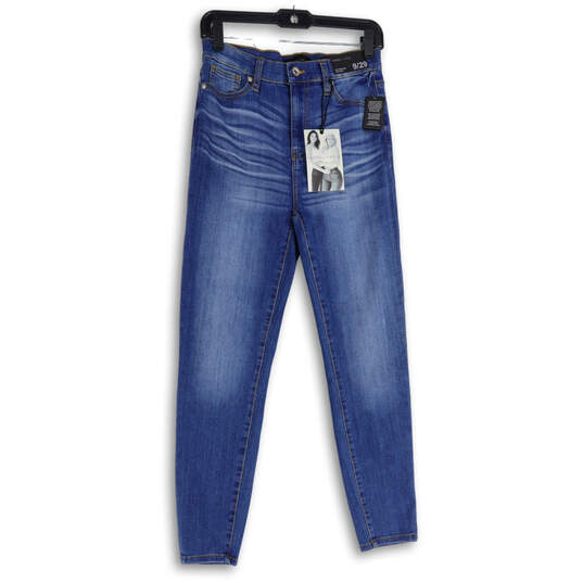 NWT Womens Blue Denim Medium Wash 5 Pocket Design Skinny Jeans Size 9/29 image number 1