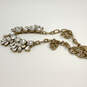 Designer J. Crew Gold-Tone Chain Clear Crystal Cut Stone Statement Necklace image number 4