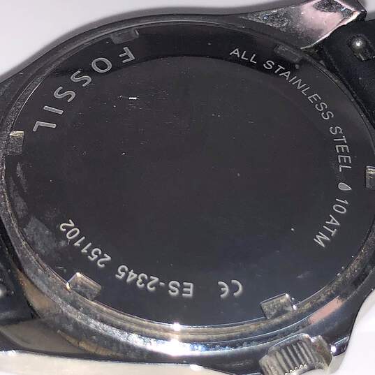 Designer Fossil ES-2345 Black Dial Quartz Stainless Steel Analog Wristwatch image number 4