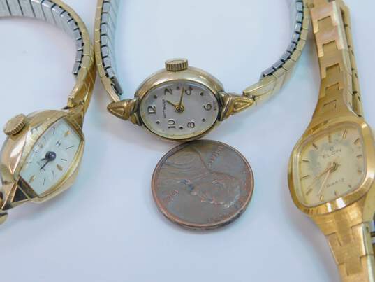 3 - Women's VNTG Elgin, Hamilton & Wittnauer Gold Tone Analog Watches image number 6
