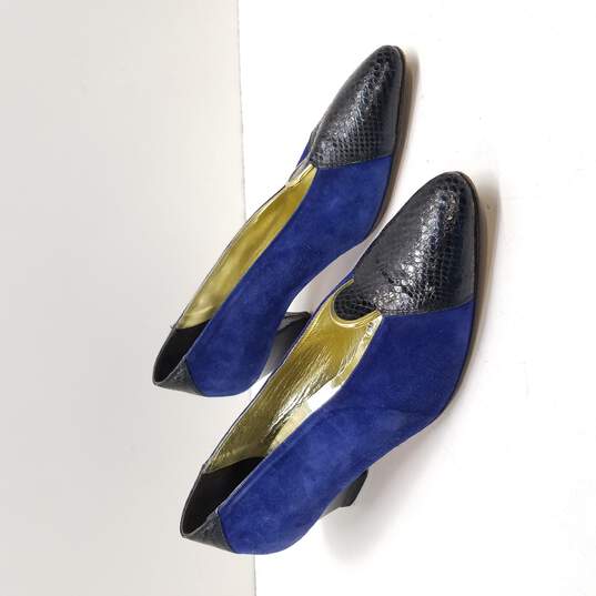 Mr. Jay Women's Blue Leather Heels Size 6.5 image number 3