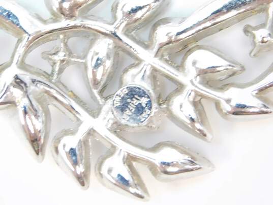 Vintage Crown Trifari Possible Alfred Philippe Icy Rhinestone Silvertone Necklace image number 5