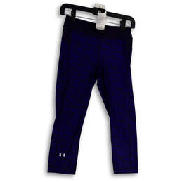 Womens Blue Elastic Waist Pull-On Activewear Capri Leggings Size Small