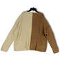NWT Womens Tan Beige Long Sleeve Button Front Cardigan Sweater Size 26/28 image number 2