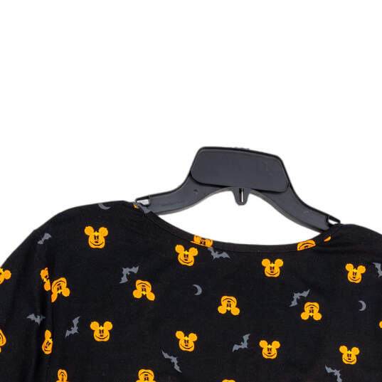 NWT Womens Black Yellow Mickey Pumpkins Button Front Blouse Top 2/2X/18-20 image number 4