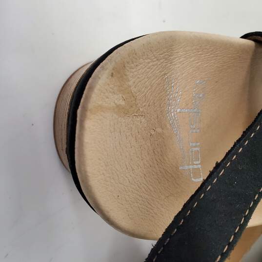 Dansko Betsey Black Leather Size 38 Women's Heeled Sandals #9427471600 image number 10