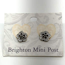 Designer Brighton Silver-Tone Mini Post Flower Shaped Stud Earrings