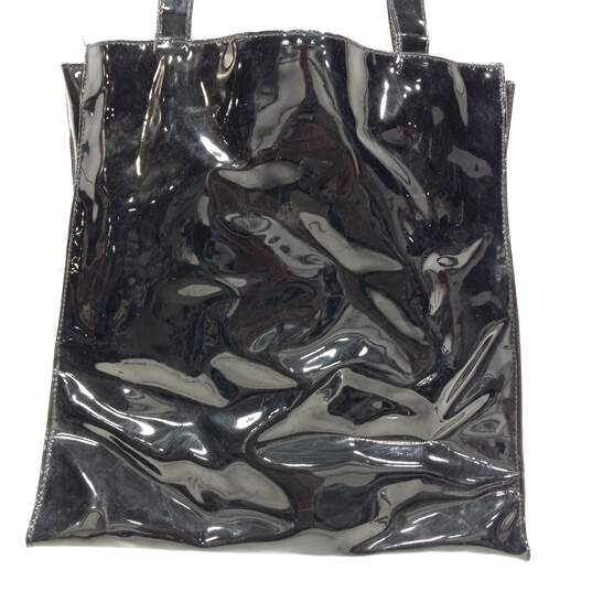 WHBM Black Shiny "Feel Beautiful" Tote Bag image number 4