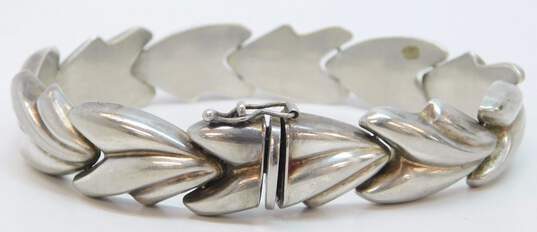 Milor 925 Modernist Puffed Abstract Leaves Linked Chunky Bracelet 27.5g image number 4