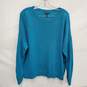 Eileen Fisher 100% Organic Cotton Silk Turquoise Long Sleeve Crewneck Sweater XL image number 1