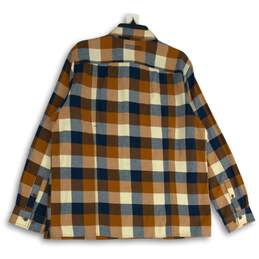 NWT Duluth Trading Co. Womens Brown Blue Plaid Long Sleeve Button-Up Shirt Sz XL alternative image