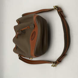 DOONEY & BOURKE Soft Genuine LEATHER KENDALL Gray Bucket Drawstring  Bag/Purse