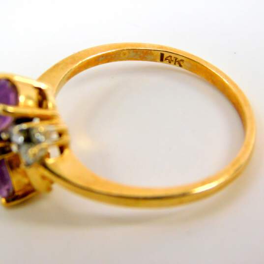 14K Yellow Gold Amethyst 0.16 CTTW Diamond Ring 2.9g image number 5