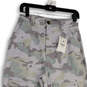NWT Womens White Gray Camouflage Flat Front Pockets Cargo Pants Size 6 image number 3