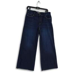 NWT Kut Womens Blue Denim Dark Wash 5-Pocket Design Wide Leg Jeans Size 8