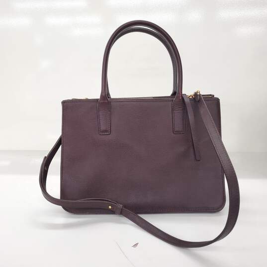 Banana Republic Vintage Purple Leather Top Handle Shoulder Bag image number 1