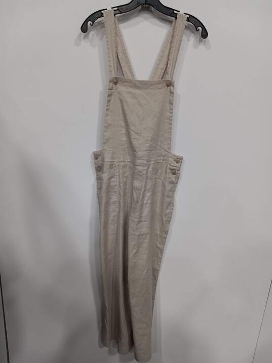 Evereve Barely Beige Beth Wide Leg Overalls Size 30 NWT image number 1