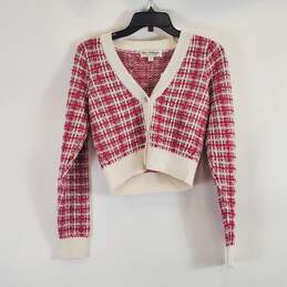 Miss Selfridge Women Pink Plaid Sweater Sz 5 NWT