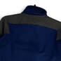 Mens Blue Gray Long Sleeve Pockets Mock Neck Half-Zip Jacket Size XS image number 4