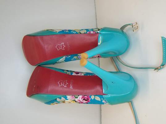 US4-10 Womens Platform Stilettos Super High Heel Printed Floral Size 7 image number 5