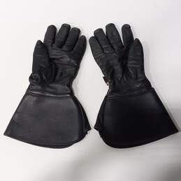 Watson Vancouver Black Leather Gauntlet Cut Motorcycle Gloves Size L alternative image