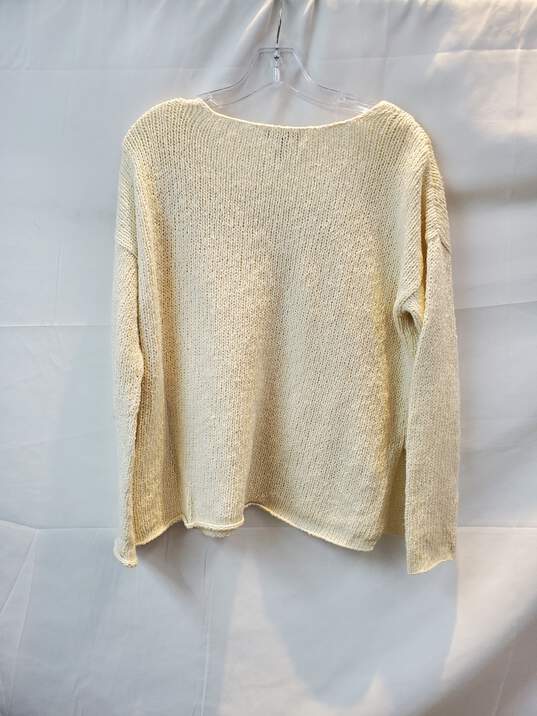 Eileen Fisher Long Sleeve Cropped V-Neck Sweater Women's Size XXS image number 2