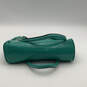 Womens Turquoise Leather Inner Pocket Double Handle Zipper Hand Bag image number 5