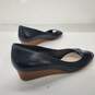 Cole Haan Women's Elsie Black Leather Open Toe Wedge Heels Size 10.5B image number 4