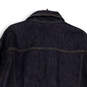 Mens Black Denim Spread Collar Long Sleeve Flap Pocket Button Front Jacket Sz XL image number 4