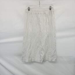 Madewell White Stripe Linen Blend Midi Skirt WM Size 6 NWT alternative image