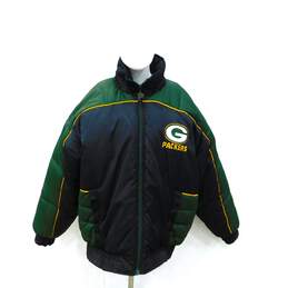 Vintage Pro Player NFL Green Bay Packers Winter Jacket Coat Size Men's Large