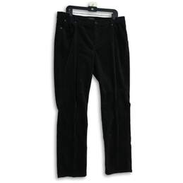 Talbots Womens Black Denim Dark Wash 5-Pocket Design Straight Leg Jeans Size 12