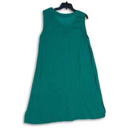 NWT Flax Womens Green Sleeveless Button Front Shift Dress Size Medium alternative image