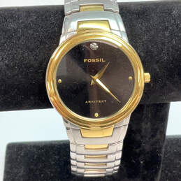 Designer Fossil Arkitekt FS-3003 Two-Tone Stainless Steel Analog Wristwatch