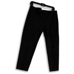 NWT Womens Black Flat Front Slash Pocket Straight Leg Dress Pants Size 8P