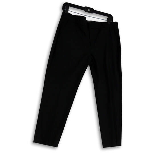 NWT Womens Black Flat Front Slash Pocket Straight Leg Dress Pants Size 8P image number 1
