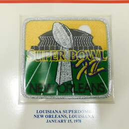 Super Bowl XII Cowboys & Broncos Iron On Patch Willabee & Ward On Stat Card alternative image